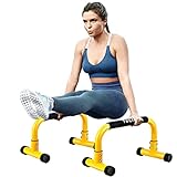 Teclor Push Up Bar, Parallettes Bars For L-sit & Dip, Heavy-Duty No Wobbling Parallel Bars Stand For Handstands, Crossfit & Gymnastics, 9.5in High Workout Stands for Home Fitness Training