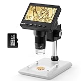 TOMLOV Coin Microscope | 4.3' LCD Adult Digital Microscope, IPS Screen, 1000x Magnification, with 8 LEDs, PC View, Windows Compatible (32GB microSD Card Included)