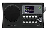 Sangean All in One Compact Portable Digital WiFi Internet Radio with Built-in Speaker, Earphone Jack, Dual Alarm Clock, Plus 6ft Aux Cable to Connect Any iPod, iPhone or Mp3 Digital Audio Player