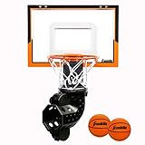 Franklin Sports Over The Door Basketball Hoop with Ball Return - Game Room Ready - Shatter Resistant - 2 Mini Basketballs - Accessories Included, Orange/Black , 25 x 17.75 x 12