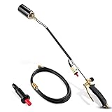 Heavy Duty Propane Torch Weed Burner Kit,SEESII High Output 500,000 BTU, Weed Torch Wand with Turbo Trigger Push Button Igniterand 6.5 ft Hose for Ice Snow Melter, Roofing, Roads