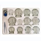 ZCOINS 12 Cups Glass Cupping Therapy Set Vacuum Massage Body Cupping Kit