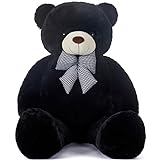 IKASA Giant Teddy Bear Stuffed Animal Plush Toy,47' Large Bear Cute Jumbo Soft Toys,Huge Big Fluffy Fat Plushie,Gifts for Kid Girl (Black, 47 inches)