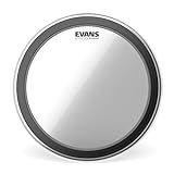 Evans EMAD2 Clear Bass Drum Head, 22” – Externally Mounted Adjustable Damping System Allows Player to Adjust Attack and Focus – 2 Foam Damping Rings for Sound Options - Versatile for All Music Genres
