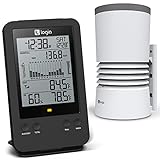 Logia 3-in-1 Rain Gauge Weather Station with Temperature & Humidity, Indoor/Outdoor Weather Monitoring System, Wireless Display Console with History, Alarms and Alerts