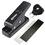 Elrido Guitar Picks Maker DIY Guitar Pick Punch Cutter with Leather Key Chain Pick Holder and 2 Pick Strips Sheet, Guitar Picks Making Tool Puncher Plectrum Punch Perfectly Every Time (1mm, Black)