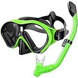 Gintenco Kids Snorkel Set, Diving Mask for Children as Unisex Kids Swimming Goggles, Anti-Fog Diving Mask and Dry Top Snorkel Combo Set for Junior and Youth