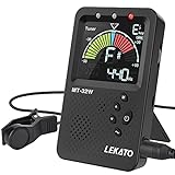 Metronome Tuner, Rechargeable 3 In 1 Digital Metronome with Vocal Count, Tone Generator Tuners for Guitar, Bass, Violin, Ukulele, Chromatic, Clarinet, Trumpet, Flute, All Instruments, Black by LEKATO