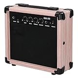 Ktaxon Electric Bass Amp with Retractable Handle, 20Watt Dual Channel Practice Bass Guitar Amplifier W/ 6.5' Speaker, 4 Buttons, 1/8' Auxiliary Input (Natural)
