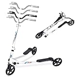 AODI 3 Wheel Foldable Scooter Swing Scooter Tri Slider Kick Wiggle Scooters Push Drifting with Adjustable Handle for Boys/Girl/Adult Age 8 Years Old and Up (White)
