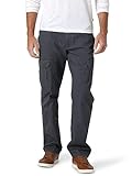 Wrangler Authentics Men's Relaxed Fit Stretch Cargo Pant, Anthracite Twill, 34W x 30L