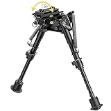 CVLIFE 6-9 Inches Rifle Bipod, Bipods for Rifles Pivot Tilt Bipod with Adapter Compatible with M-Rail Bipod for Rifle Stability and Target Shooting Black
