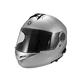 TORC T27B1 SL M T27 Full Face Modular Helmet with Integrated Blinc Bluetooth (Silver, Medium)