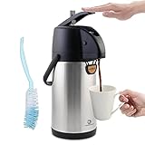 3L(102Oz) Airpot Coffee Dispenser with Lever - Insulated Stainless Steel Large Beverage Dispenser for Keeping Hot - Coffee Carafes for Cold water