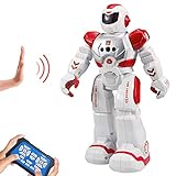 Sikaye RC Robot for Kids with Intelligent Programming, Infrared Controller, Dancing, Singing, Moonwalking, LED Eyes & Gesture Sensing (Red)