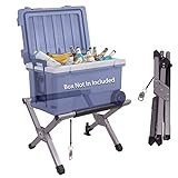 Ablazer Folding Cooler Stand Frame with Carry Bag, Anti-Slip for Camping Hiking BBQ Cooking Picnic Outdoor, Light Weight Foldable Fridge Ice Box Holder, Portable Luggage Stand, 19.7' x 13' x 13.4'
