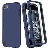 iPod Touch 7th/6th/5th Generation Case, iPod Touch Case, Shockproof Silicone Case [with Built in Screen Protector] Full Body Heavy Duty Rugged Defender Cover Case for iPod Touch 7/6/5 (Blue)