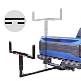 Grandroad Auto Truck Bed Extender, 2 in 1 Design Foldable Pick Up SUV Vans Heavy Duty Steel Bed Hitch Mount Extension for Ladder Rack Canoe Kayak Boat Long Pipes Lumber, 850lbs Load（w/Rubber Strips ）
