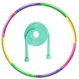 Adjustable Exercise Hoop and Jump Rope for Kids, Detachable Kids Fitness Toy Hoop for Boys Girls