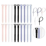 Reusable Zip Ties,Silicone Zip Ties,20Pcs Rubber Cable Ties,Cable Management,Everyday Beach Essentials,Office Supplies,Home Organization,Packing Essentials,Cable Organizer,Multicolor Cable Straps