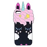 Joyleop Black Unicorn Case for iPod Touch 6 5 Generation,Cute 3D Cartoon Animal Cover,Kids Girls Soft Silicone Gel Rubber Kawaii Fun Cool Unique Character Skin Protector Cases Touch 5th 6th Gen