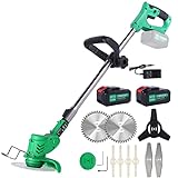 Weed Eater Cordless Brush Cutter with 9Blades,Electric Weed Wacker Battery Brush Cutter Battery Powered with 2Pcs 36TV4Ah Battery,Battery Stringless Weed Wacker for Lawn,Yard,Garden,Lightweight