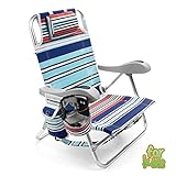 Homevative Kids Folding Backpack Beach Chair with 4 Positions, Carry Handle, Storage Pouch, Cup Holder and Phone Holder, Lightweight