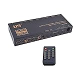 ViewHD HDMI 3x1 HDMI 2.0 Switch with Audio Extractor Support 4K@60Hz / HDCP 2.2 / ARC / Audio EDID Selection / Toslink + Analog RCA L/R | Remote Control | Auto Switching On/Off | Model: UHD3X1ABK