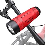 ZEALOT Portable Bluetooth Speaker, Outdoor Speaker, S1 Wireless/Wired for Bicycle, Stereo Waterproof, 4000mAh, LED Light, AUX, TF Card, Microphone +Bike Mount, Carabiner (Red)