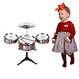 AHOMASH Jazz Drum Sets Toy Drum Set for Kids 1 - 6 Years Old Beats Musical Toys Plastic Drum Kit with Cymbal & Drumsticks Kids Drum Set