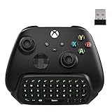 Moko Green Backlight Chatpad for Xbox One Controller, Xbox Series X/S, 2.4G Receiver Chatpad Wireless Message Keyboard Keypad with Headset/Audio Jack for Xbox One/One S/Elite/2 Controller, Black