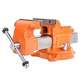 Forward 8-Inch Bench Vise Ductile Iron with Channel Steel and 360-Degree Swivel Base HY-30808-8In (8')