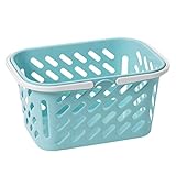 NUOBESTY Shopping Basket Toy, Mini Grocery Basket with Handles Storage Basket Pretend Play Toy for Kids Party Supplies Blue