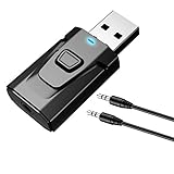 PNGKNYOCN USB Bluetooth 5.0 with 3.5mm AUX 4-in-1 Wireless Audio Transmitter Receiver Adapter for TV/Home Audio System