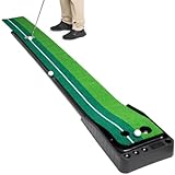 Abco Tech Indoor Golf Putting Green – Portable Mat with Auto Ball Return Function – Mini Golf Practice Training Aid, Game and Gift for Home, Office, Outdoor Use – 3 Bonus Balls