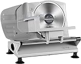 OSTBA Meat Slicer, Electric Deli Food Slicer with Removable Stainless Steel Blades, Adjustable Thickness Meat Slicer for Home Use, Easy to Clean, Ideal for Cold Cuts, Cheese, Bread, Fruit