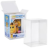 JDS Pop Protector Case for 4 Inch Funko Pop Figures (10 Pack) Strong Extra Thick Crystal Clear Heavy Duty Plastic Display Box - Perfect for Vinyl Figures & Protective Film Locking Tab 100% Recyclable