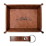Gifts for Dad from Daughter Wife Son Kids, Birthday Gifts for Dad Husband Stepdad Grandpa Who Wants Nothing, Valet Tray and Keychain.