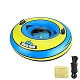 Snow Tube Sled for Kids Adults - Snow Tubes for Sledding Heavy Duty - 47 Inch Large Inflatable Sleds Tube with Towable Rope - Inner Tube Sledding for Winter Outdoor Sport, 1 Pack