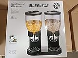 LEENZOE Cereal Dispenser – Countertop Dry Food Holder, Candy Dispenser Machine for- Snacks, Grains, Cheerios, Dry Powder Container, Double Cereal Maker (Black Large)
