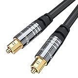 BlueRigger Digital Optical Audio Toslink Cable (25FT, Fiber Optic, Aluminum Shell, 24K Gold-Plated) - Compatible with Home Theatre, Sound Bar, TV, Xbox, Playstation PS5/PS4 – Premium Series