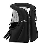 Snorkel Vest for Adults, Abuytwo Inflatable Buoyancy Aid Vest Swim Jackets Snorkeling Vests for Kayak Diving Paddle Boating Water Sports Safety Men/Women,BK-S