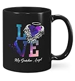 Customized Name Memorial Coffee Mug For Son In Heaven Loving Memories Bereavement Gifts Love Son My Guardian Angel Wing With Halo Black Ceramic 11 15oz Tea Cup For Anniversary Of Death