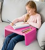 HearthSong Kids’ Portable Folding Lap Desk with Large Storage Activity Tray, 17'L x 12'W x 7½'H, Pink