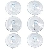 BEADNOVA Suction Cup Hooks 2.5 Inches Suction Cups with Hooks Suction Cup Hook for Window Glass Wall (6 Packs)