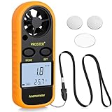 Proster Handheld Anemometer Wind Speed Meter LCD Backlight Thermomoter Wind Detector Gauge Airflow Meter for Outdoor Sailing Surfing Shooting Fishing Hunting