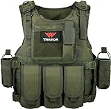 BOMTURN Tactical Airsoft Vest Upgrade Adjustable Modular Paintball Vest Outdoor Fit Adult