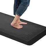Anti Fatigue Kitchen Floor Mat, Standing Desk Mat, Cushioned Comfort Mat for Home, Office, Laundry,Pain Relief, Non Slip Bottom, Waterproof & Easy to Clean, 24'x72', Black
