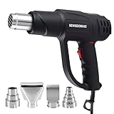 Newisdomake Heat Gun for Crafts, 2000W Heat Shrink Gun with Temperature Control 140°F-1112°F (60°C-600°C), Anti-Slip Handle, Overload Protection and 4 Nozzles, for Crafts/Shrink Tubing/Paint Removal