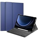 Fintie Keyboard Case for Samsung Galaxy Tab S9 FE 5G 10.9 Inch/Galaxy Tab S9 11 Inch 2023 with S Pen Holder, Slim Stand Cover Detachable Wireless Bluetooth Keyboard, Navy